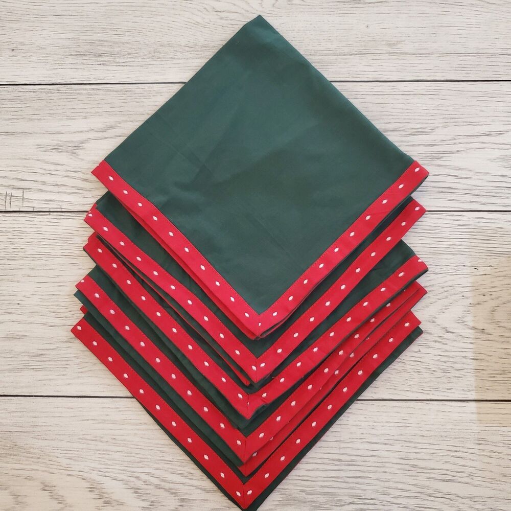 Crate & Barrel Snowy Woods Cotton Cloth Napkins Set of 5 20" x 20"